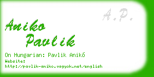 aniko pavlik business card